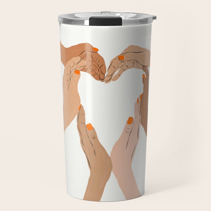 Indiscrimination | Anti-Racism Painting | Unity Illustration | Women Empowerment Growth Mindset Travel Mug