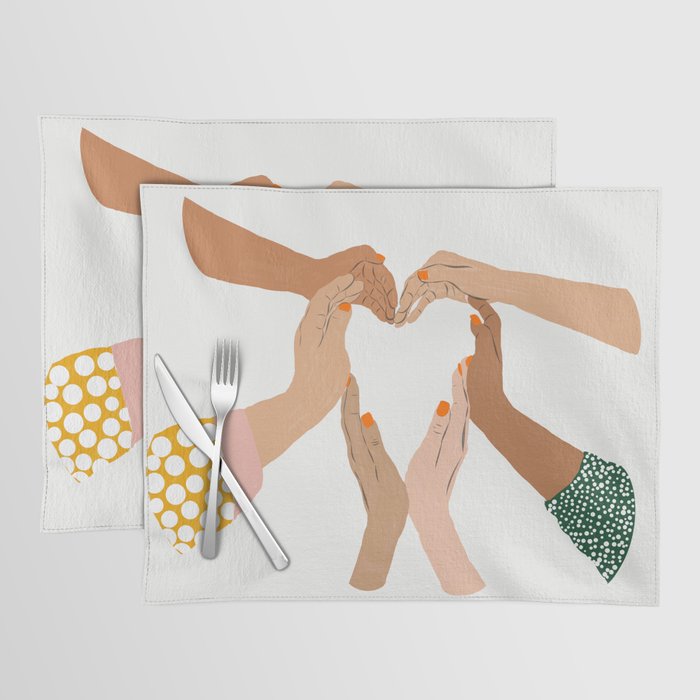 Indiscrimination | Anti-Racism Painting | Unity Illustration | Women Empowerment Growth Mindset Placemat