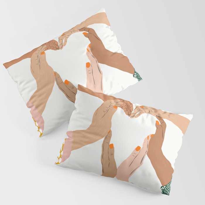 Indiscrimination | Anti-Racism Painting | Unity Illustration | Women Empowerment Growth Mindset Pillow Sham