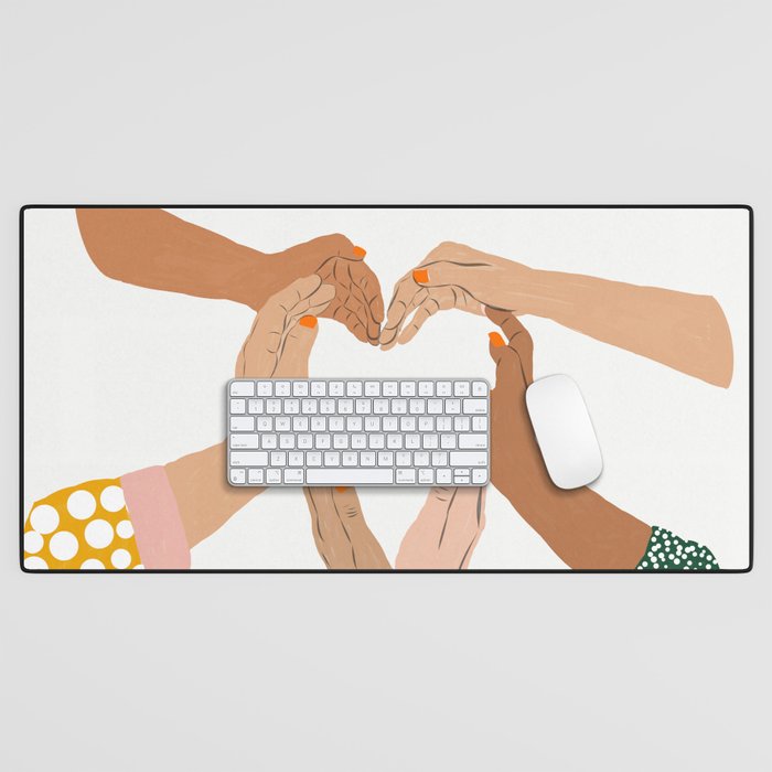 Indiscrimination | Anti-Racism Painting | Unity Illustration | Women Empowerment Growth Mindset Desk Mat