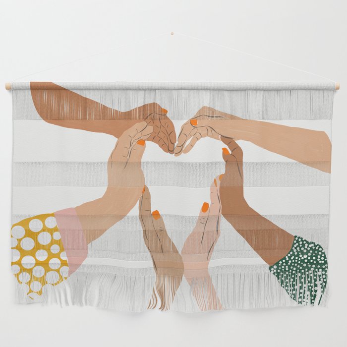 Indiscrimination | Anti-Racism Painting | Unity Illustration | Women Empowerment Growth Mindset Wall Hanging