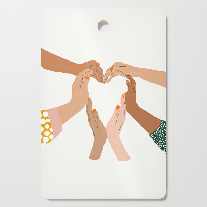 Indiscrimination | Anti-Racism Painting | Unity Illustration | Women Empowerment Growth Mindset Cutting Board