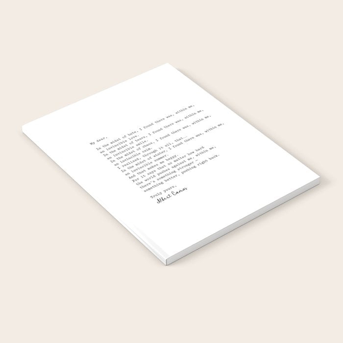 Albert Camus Quote - My Dear In The Midst Of Hate I Found Notebook