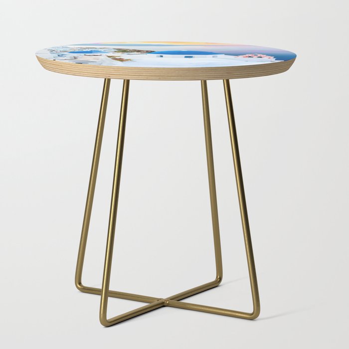 Greek Fantasy, Greece Travel Tropical Photography, Nature Landscape Ocean Architecture Graphic Side Table