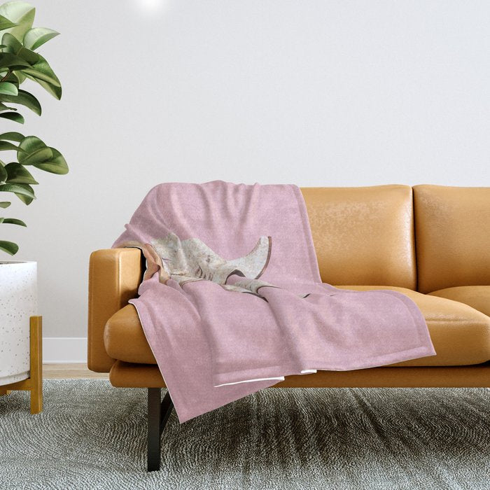 These Boots - Glitter Pink Throw Blanket
