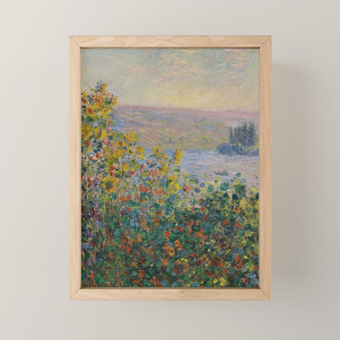 Flower Beds At Vetheuil By Claude Monet Mini Art Print