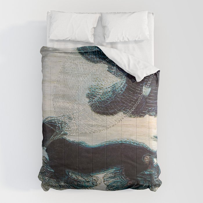 Dynamism Of A Dog On A Leash, Vintage Minimalist Art Comforter