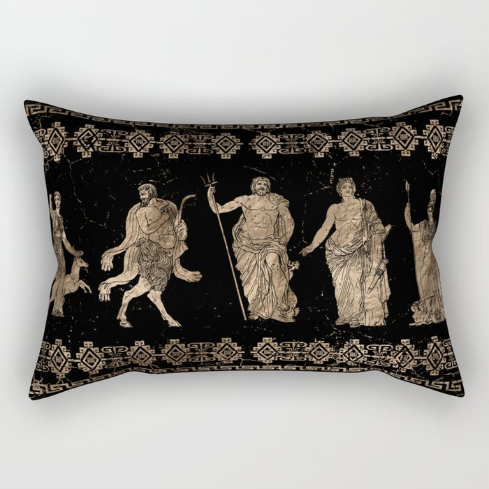 Greek Deities And Meander Key Ornament Rectangular Pillow