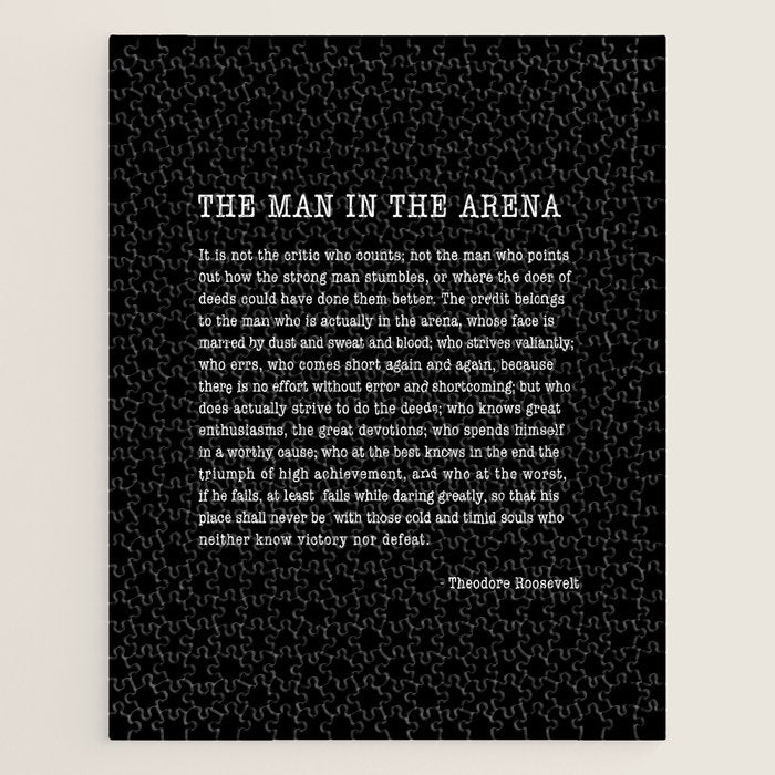 The Man In The Arena, Theodore Roosevelt Quote, Jigsaw Puzzle