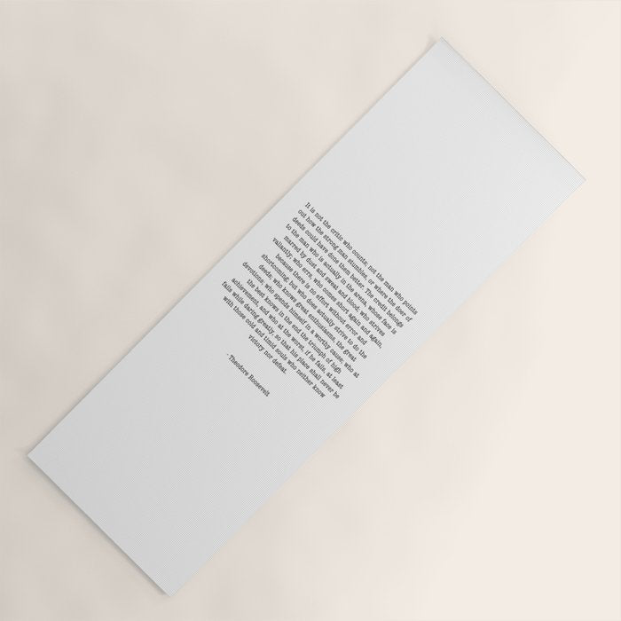 Man In The Arena Theodore Roosevelt Yoga Mat