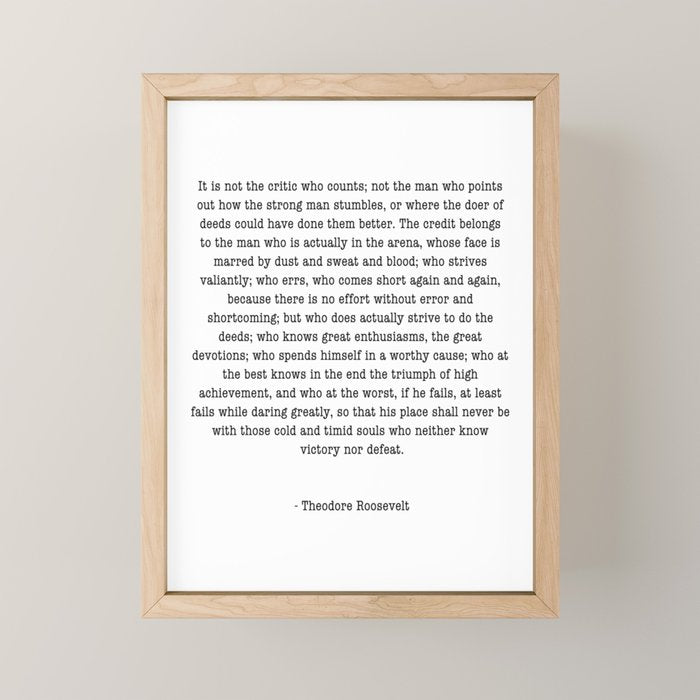 Man In The Arena Theodore Roosevelt Mini Art Print