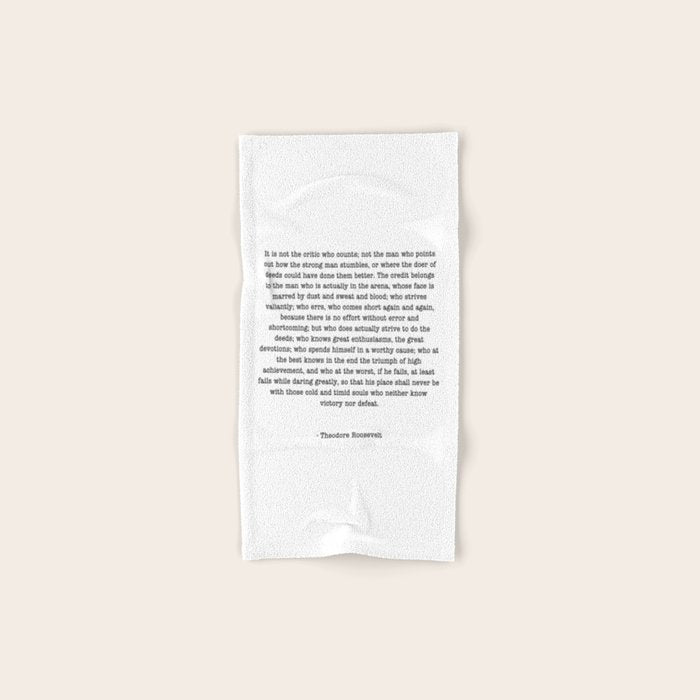 Man In The Arena Theodore Roosevelt Bath Towel