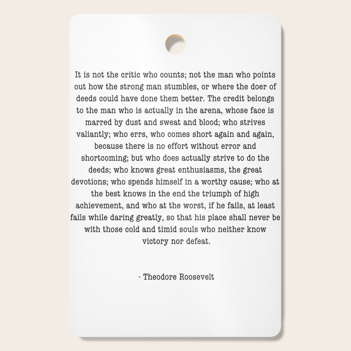 Man In The Arena Theodore Roosevelt Cutting Board