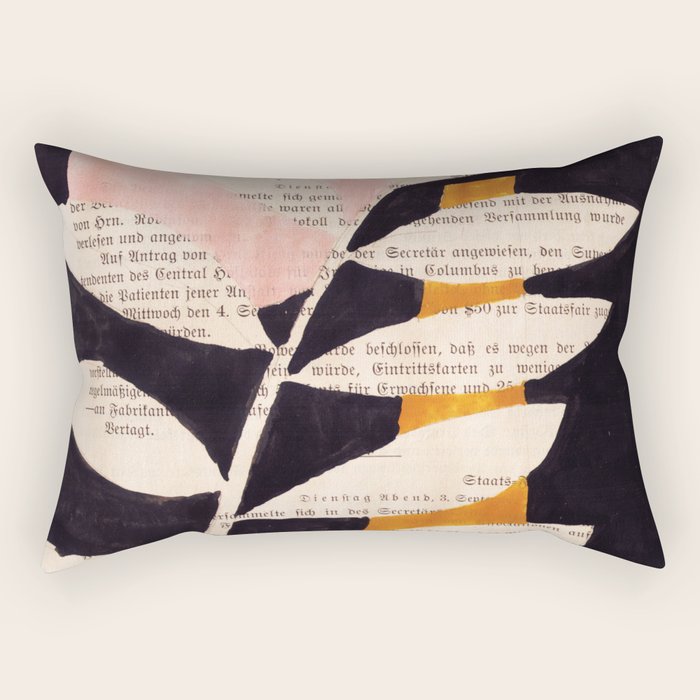 Still Life And Illustration: Modern Branch In Mid Century Style Rectangular Pillow
