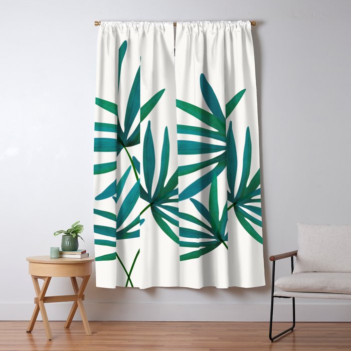 Fan Palm Bouquet Still Life Window Curtain