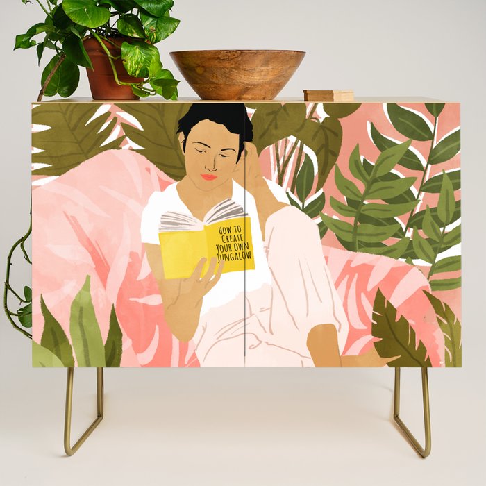 Plant Lady & The Urban Junglow | Blush Botanical Home DéCor | House Plants Bohemian Woman Bedroom  Credenza
