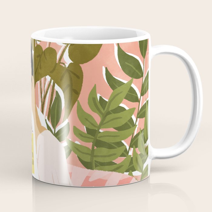 Plant Lady & The Urban Junglow | Blush Botanical Home DéCor | House Plants Bohemian Woman Bedroom  Coffee Mug