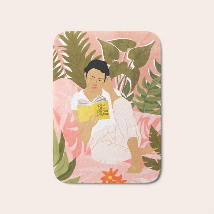 Plant Lady & The Urban Junglow | Blush Botanical Home DéCor | House Plants Bohemian Woman Bedroom  Bath Mat