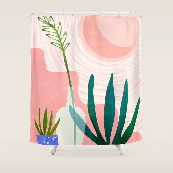 Pink Desert Abstract Landscape Shower Curtain