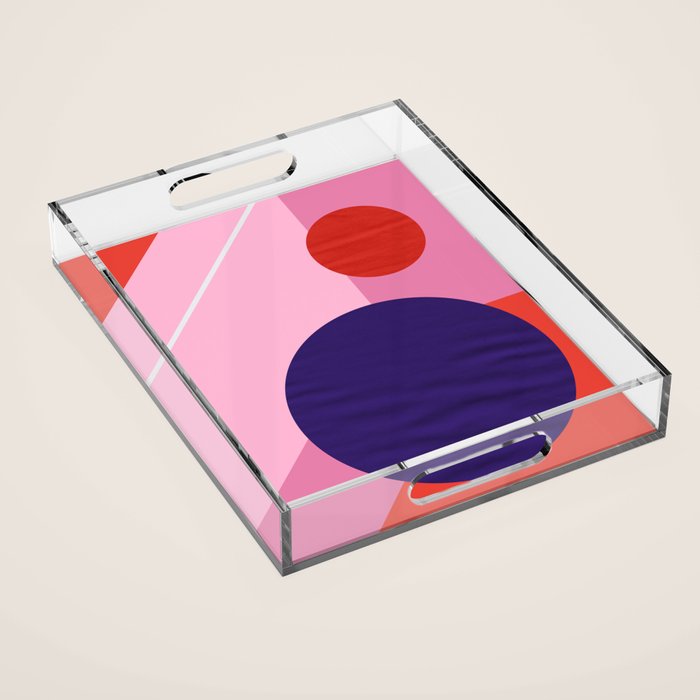 Abstract Geometry With Circles Acrylic Tray