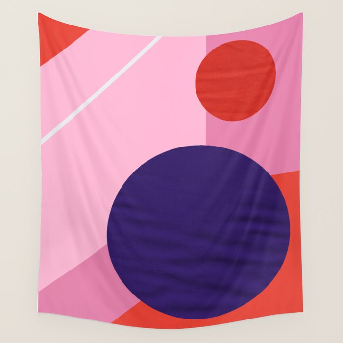 Abstract Geometry With Circles Wall Tapestry