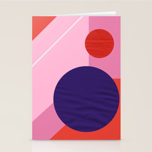 Abstract Geometry With Circles Stationery Card
