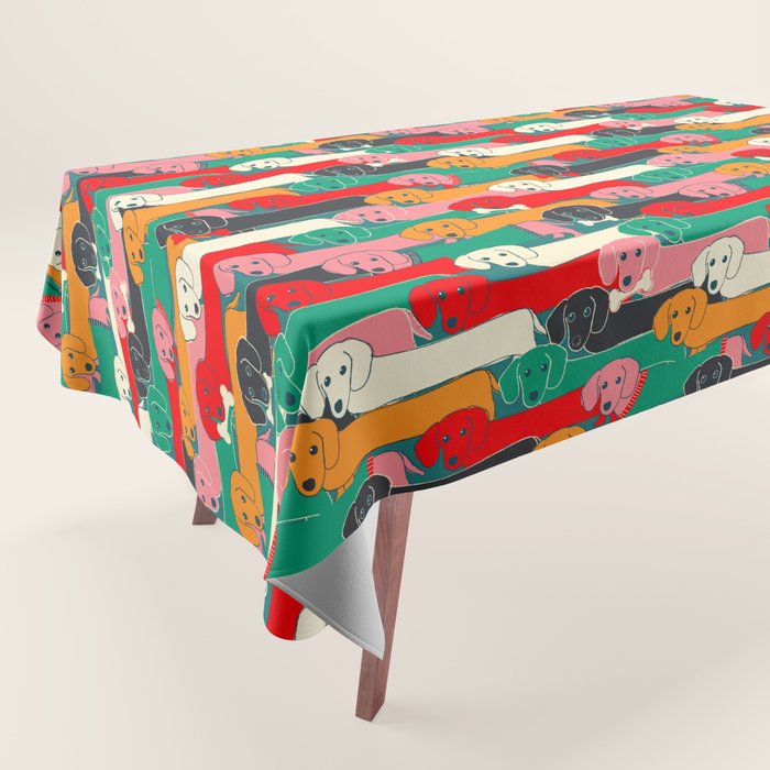 Dachshund Pattern- Happy Dogs Tablecloth
