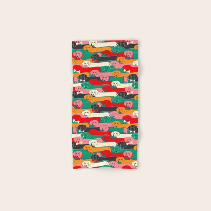 Dachshund Pattern- Happy Dogs Bath Towel