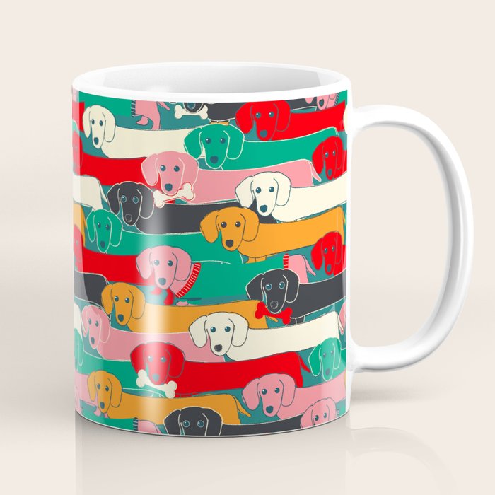 Dachshund Pattern- Happy Dogs Coffee Mug