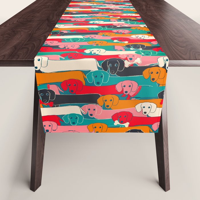 Dachshund Pattern- Happy Dogs Table Runner