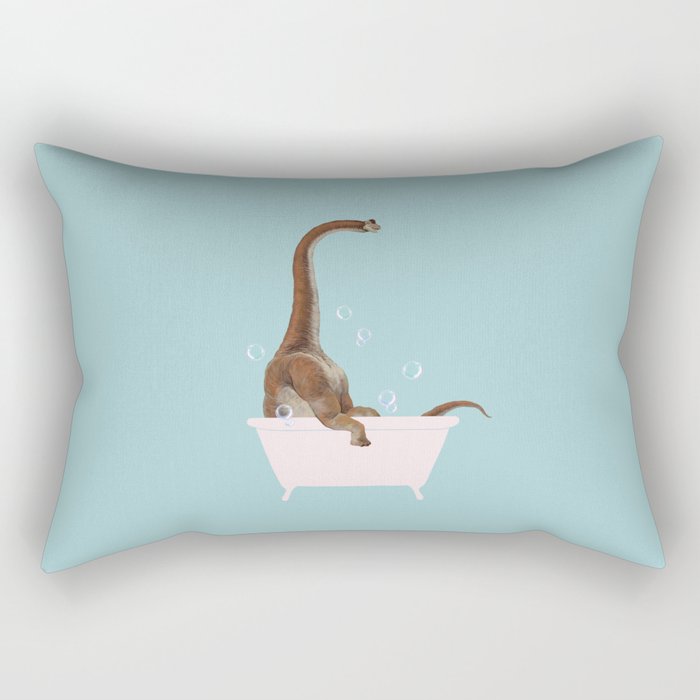 Brachiosaurus In Bathtub Rectangular Pillow