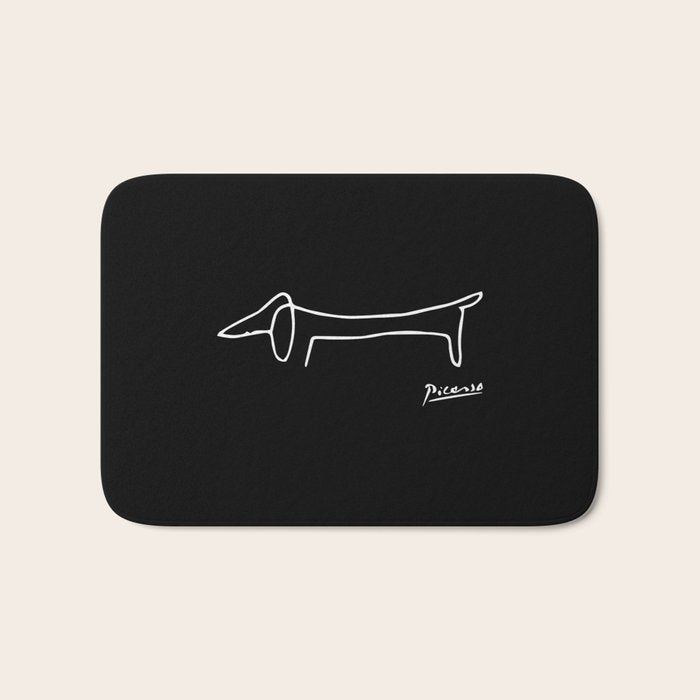 Pablo Picasso Dog (Lump) Artwork Shirt, Sketch Reproduction Bath Mat