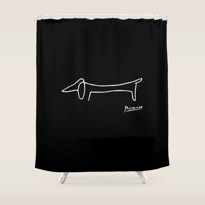 Pablo Picasso Dog (Lump) Artwork Shirt, Sketch Reproduction Shower Curtain