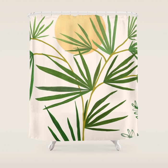 The Good Garden Desert Landscape Illustration Shower Curtain