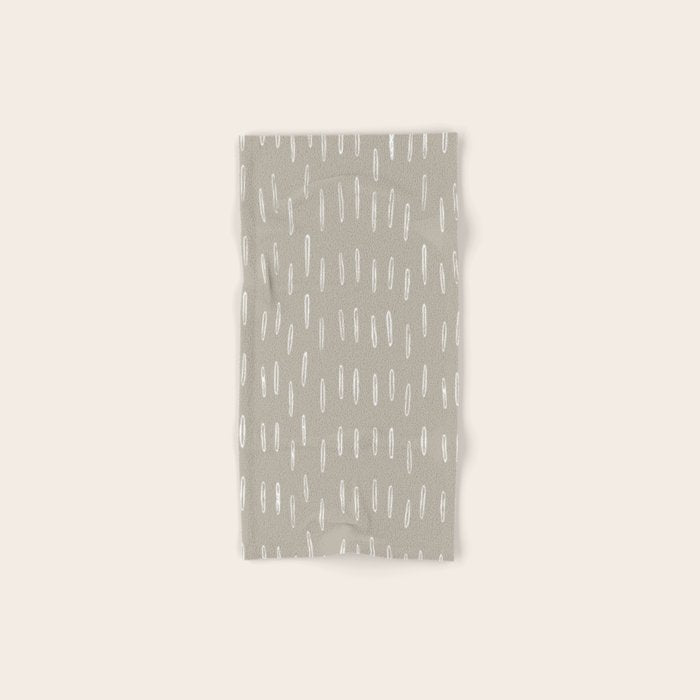 Boho Prints, Raindrops, Beige, Minimalism, Abstract Art Bath Towel