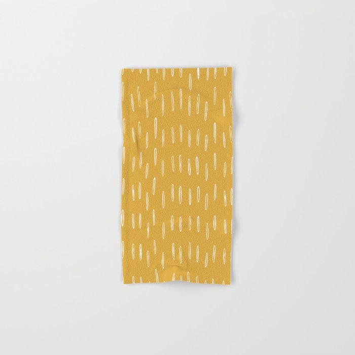 Raindrop Abstract Boho Pattern, Yellow Bath Towel