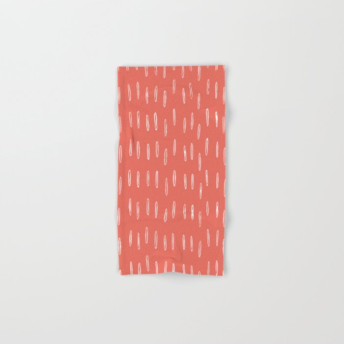 Boho, Raindrop, Mudcloth, Coral Bath Towel