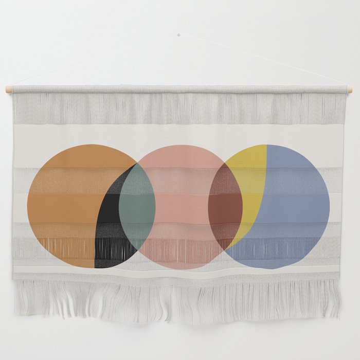 Geometric Harmony - Vintage Rainbow Colors Wall Hanging