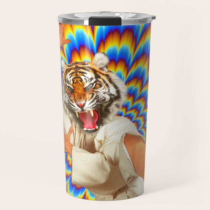 Fighting Tiger - Optical Illusion  Travel Mug