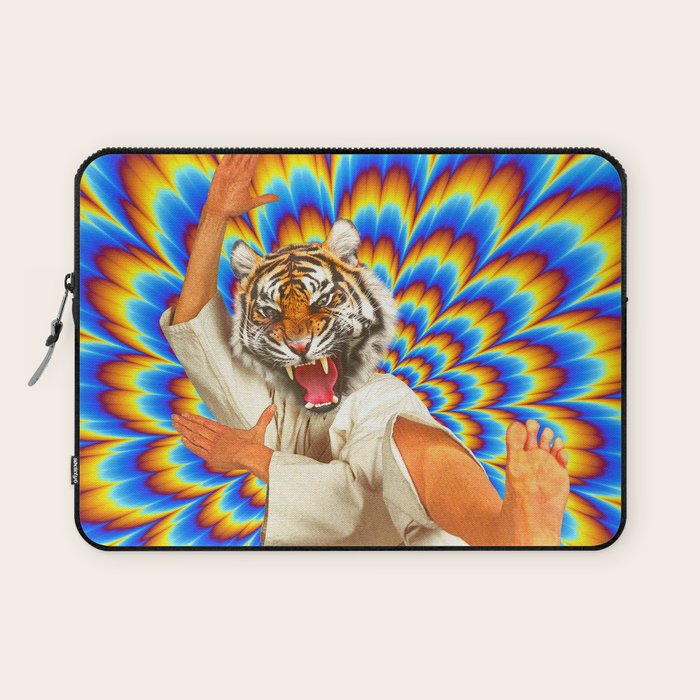 Fighting Tiger - Optical Illusion  Laptop Sleeve