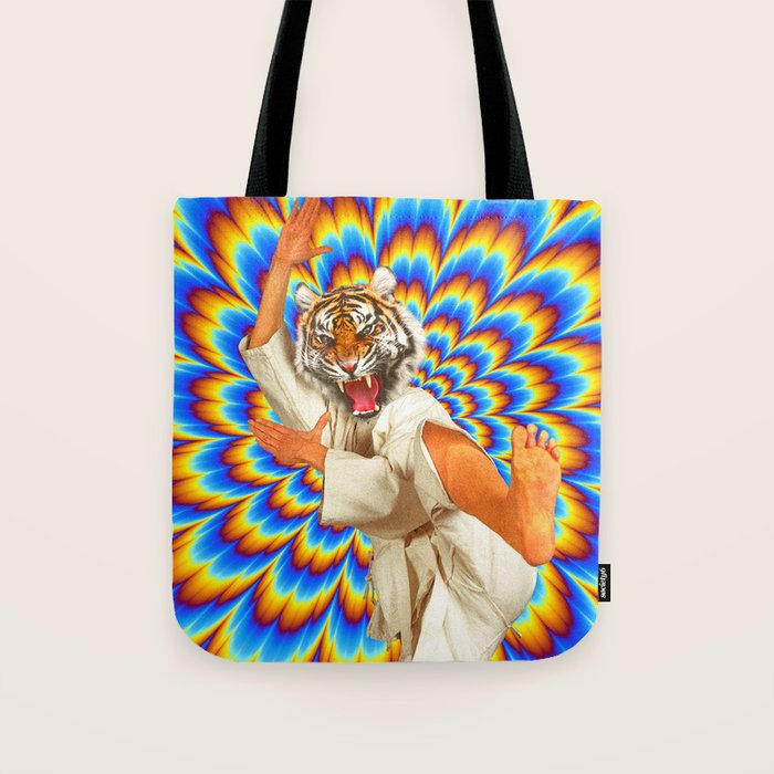 Fighting Tiger - Optical Illusion  Tote Bag