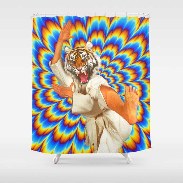 Fighting Tiger - Optical Illusion  Shower Curtain