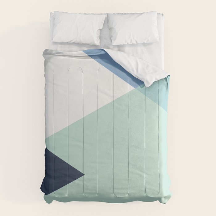Geometrics - Seafoam & Blue Concrete Comforter