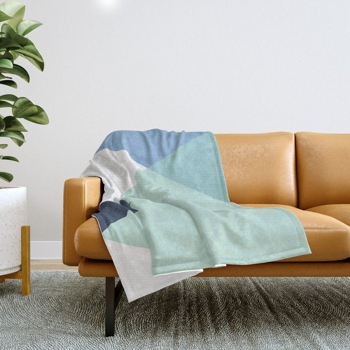 Geometrics - Seafoam & Blue Concrete Throw Blanket