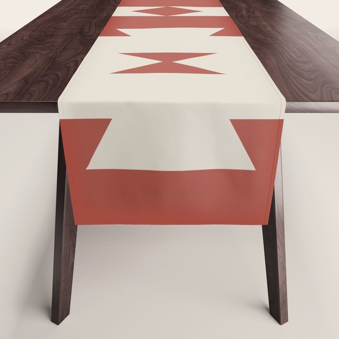 Southwestern Minimalism - Red Neutral Beige Table Runner