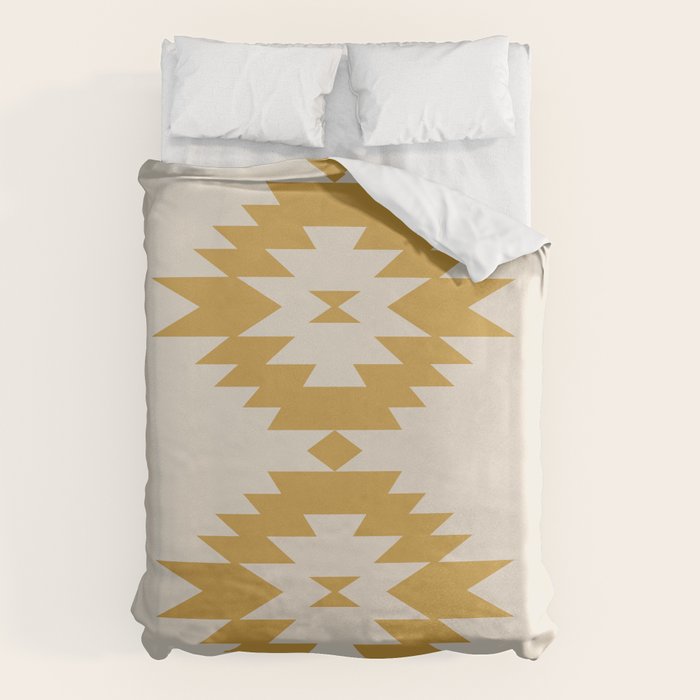 Southwestern Minimalism - Golden Yellow Neutral Beige Duvet Cover