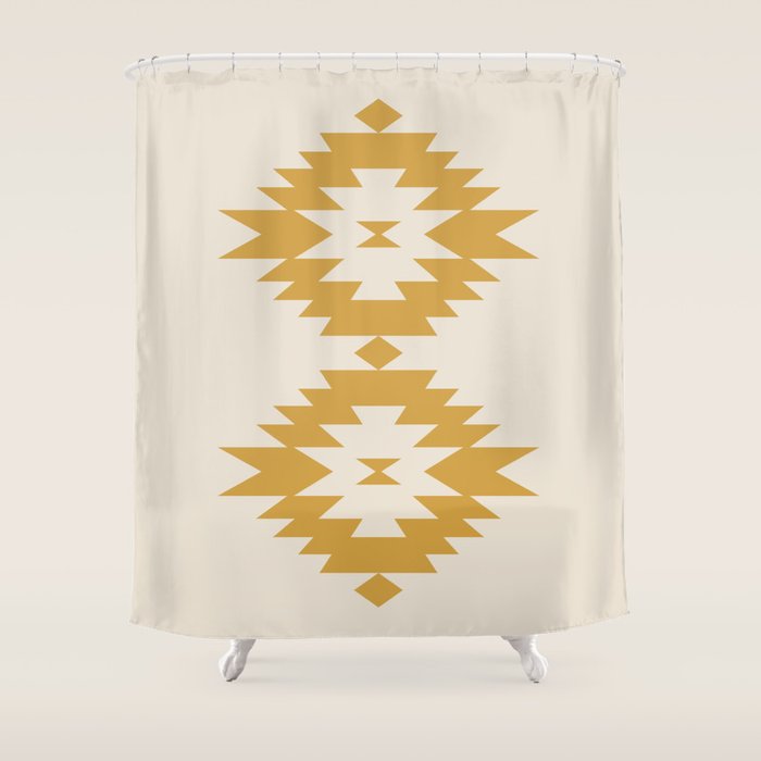 Southwestern Minimalism - Golden Yellow Neutral Beige Shower Curtain