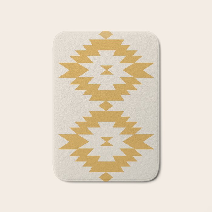 Southwestern Minimalism - Golden Yellow Neutral Beige Bath Mat