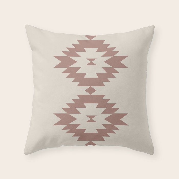 Southwestern Minimalism - Neutral Rose Beige Throw Pillow