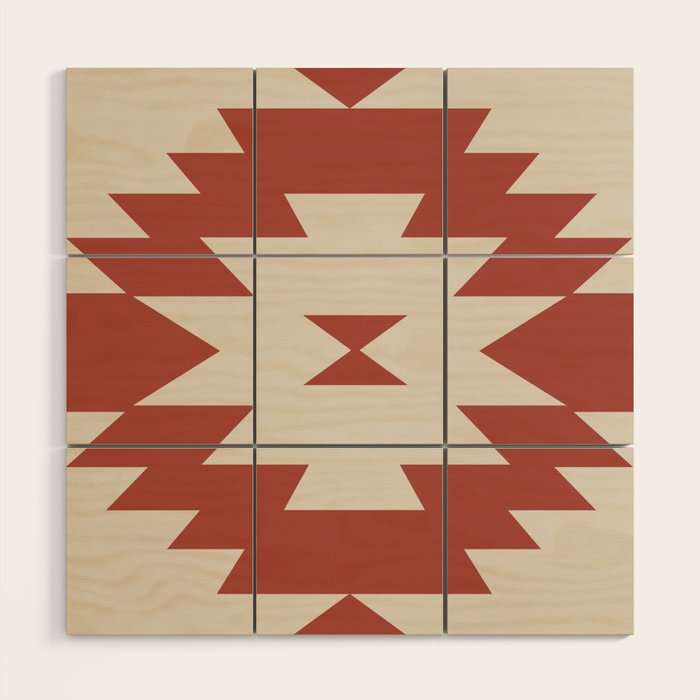 Southwestern Minimalism - Red Neutral Beige Wood Wall Art